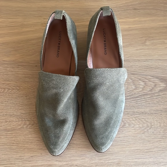 LUCKY BRAND MAHZAN LOAFERS Size 9.5 Gray Suede Leather Slip-ons Casual - Picture 7 of 13